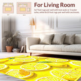 Ultra Soft Area Rug, Non Slip, Stain Resistant, Washable Area Rugs for Living Room, Bedroom, Whimsical Colorful Pattern Fusion(Yellow)