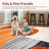 Ultra Soft Area Rug, Non Slip, Stain Resistant, Washable Area Rugs for Living Room, Bedroom, Rustic Minimalist Geometric Aesthetic(Orange)