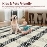 Ultra Soft Area Rug, Non Slip, Stain Resistant, Washable Area Rugs for Living Room, Bedroom, Stylish Modern Abstract Composition(Beige)