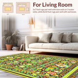Ultra Soft Area Rug, Non Slip, Stain Resistant, Washable Area Rugs for Living Room, Bedroom, Contemporary Springtime Color Palette(Brown)