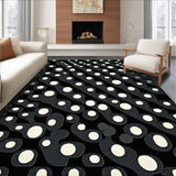 Ultra Soft Area Rug, Non Slip, Stain Resistant, Washable Area Rugs for Living Room, Bedroom, Elegant Earthy Toned Patterns(Black)