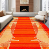 Ultra Soft Area Rug, Non Slip, Stain Resistant, Washable Area Rugs for Living Room, Bedroom, Wildlife-Inspired Abstract Geometry(Orange)