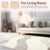 Chic Cream Geometric Waves(Beige)