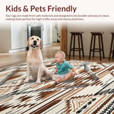 Ultra Soft Area Rug, Non Slip, Stain Resistant, Washable Area Rugs for Living Room, Bedroom, Neutral Toned Diamond Trellis(Beige)
