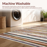 Ultra Soft Area Rug, Non Slip, Stain Resistant, Washable Area Rugs for Living Room, Bedroom, Chic Earthy Textured Stripe Design(Yellow)