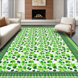 Ultra Soft Area Rug, Non Slip, Stain Resistant, Washable Area Rugs for Living Room, Bedroom, Rustic St. Patrick's Day Charm(Green)
