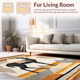 Ultra Soft Area Rug, Non Slip, Stain Resistant, Washable Area Rugs for Living Room, Bedroom, Trendy Earthy Antelope Aesthetic(Beige)