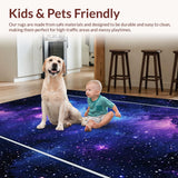 Ultra Soft Area Rug, Non Slip, Stain Resistant, Washable Area Rugs for Living Room, Bedroom, Serene Deep Space Gradient Design(Purple)