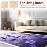 Ultra Soft Area Rug, Non Slip, Stain Resistant, Washable Area Rugs for Living Room, Bedroom, Warm Cozy Shag Design Element(Purple)