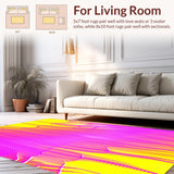 Ultra Soft Area Rug, Non Slip, Stain Resistant, Washable Area Rugs for Living Room, Bedroom, Vibrant Tie-Dye Aesthetic Blend(Yellow)