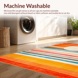 Ultra Soft Area Rug, Non Slip, Stain Resistant, Washable Area Rugs for Living Room, Bedroom, Artful Diamond Arrangement in Orange(Orange)