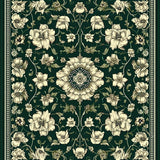 Ultra Soft Area Rug, Non Slip, Stain Resistant, Washable Area Rugs for Living Room, Bedroom, Stylish Whimsical Floral Arrangement(Green)