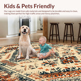 Ultra Soft Area Rug, Non Slip, Stain Resistant, Washable Area Rugs for Living Room, Bedroom, Distressed Vintage Beige Living Room Non-Slip Rug(Beige)