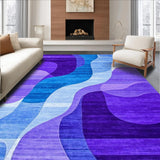 Ultra Soft Area Rug, Non Slip, Stain Resistant, Washable Area Rugs for Living Room, Bedroom, Vibrant Abstract Swirl Motif(Purple)