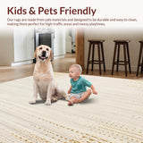 Ultra Soft Area Rug, Non Slip, Stain Resistant, Washable Area Rugs for Living Room, Bedroom, Charming Kitchen Area Runner Mat(Beige)