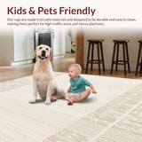 Ivory Beige with Non Slip Backing for Dining(Beige)