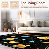 Ultra Soft Area Rug, Non Slip, Stain Resistant, Washable Area Rugs for Living Room, Bedroom, Astronomical Bold Patterned Decor(Yellow)