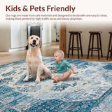 Contemporary Blue Gray Medallion Style(Blue)