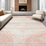 Ultra Soft Area Rug, Non Slip, Stain Resistant, Washable Area Rugs for Living Room, Bedroom, Durable Entryway Beige Dusty Pink Stain Repellent(Pink)