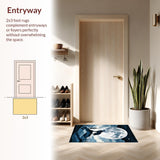 Artistic Gray Wolf Silhouette Design(Blue)