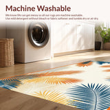 Ultra Soft Area Rug, Non Slip, Stain Resistant, Washable Area Rugs for Living Room, Bedroom, Energetic Cream and Coral Theme(Orange)