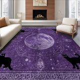 Ultra Soft Area Rug, Non Slip, Stain Resistant, Washable Area Rugs for Living Room, Bedroom, Enchanted Witchy Carpet - Mystical Spooky Home Accent with Occult Symbols(Purple)