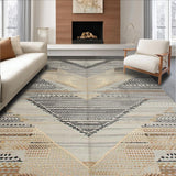 Ultra Soft Area Rug, Non Slip, Stain Resistant, Washable Area Rugs for Living Room, Bedroom, Elegant Vintage Geometric Fusion(Gray)