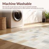 Ultra Soft Area Rug, Non Slip, Stain Resistant, Washable Area Rugs for Living Room, Bedroom, Stylish Modern Linear Textural Elements(Beige)