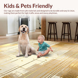 Ultra Soft Area Rug, Non Slip, Stain Resistant, Washable Area Rugs for Living Room, Bedroom, Luxurious Gold Foil Inspired Runner Featuring Sleek Modern Lines(Beige)