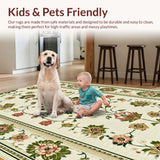 Ultra Soft Area Rug, Non Slip, Stain Resistant, Washable Area Rugs for Living Room, Bedroom, Machine Washable Dining Room Olive Beige Rug(Beige)