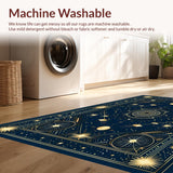 Ultra Soft Area Rug, Non Slip, Stain Resistant, Washable Area Rugs for Living Room, Bedroom, Elegant Crescent Moon Aesthetic(Blue)
