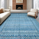 Ultra Soft Area Rug, Non Slip, Stain Resistant, Washable Area Rugs for Living Room, Bedroom, Sky Bow Accent Rug: Scalloped Design, Stylish Floor Covering(Blue)