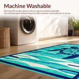 Ultra Soft Area Rug, Non Slip, Stain Resistant, Washable Area Rugs for Living Room, Bedroom, Rustic Oceanic Animal Design(Blue)