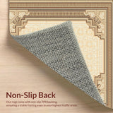 Ultra Soft Area Rug, Non Slip, Stain Resistant, Washable Area Rugs for Living Room, Bedroom, Scandinavian Boho Area(Beige)
