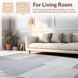Ultra Soft Area Rug, Non Slip, Stain Resistant, Washable Area Rugs for Living Room, Bedroom, Simple Textured Modern Appeal(Gray)