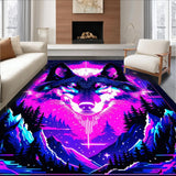 Ultra Soft Area Rug, Non Slip, Stain Resistant, Washable Area Rugs for Living Room, Bedroom, Vibrant Mystic Animal Pattern(Purple)