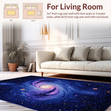 Ultra Soft Area Rug, Non Slip, Stain Resistant, Washable Area Rugs for Living Room, Bedroom, Futuristic Stellar Graphic Arrangement(Blue)