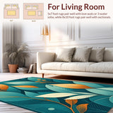 Modern Irregular Geometric Floral Style(Blue)