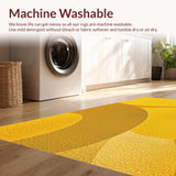 Ultra Soft Area Rug, Non Slip, Stain Resistant, Washable Area Rugs for Living Room, Bedroom, Modern Yellow Kitchen Rug for Minimalist Homes(Yellow)