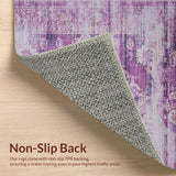 Ultra Soft Area Rug, Non Slip, Stain Resistant, Washable Area Rugs for Living Room, Bedroom, Elegant Lattice Design Flourish(Purple)