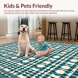 Ultra Soft Area Rug, Non Slip, Stain Resistant, Washable Area Rugs for Living Room, Bedroom, Stylish Geometric Area with Clean Lines and Bold Design Elements(Blue)