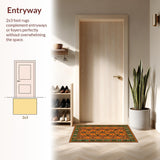 Ultra Soft Area Rug, Non Slip, Stain Resistant, Washable Area Rugs for Living Room, Bedroom, Chic Retro Wildlife Impression(Orange)