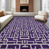 Ultra Soft Area Rug, Non Slip, Stain Resistant, Washable Area Rugs for Living Room, Bedroom, Stylish Gray and Purple Harmony(Purple)