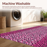 Ultra Soft Area Rug, Non Slip, Stain Resistant, Washable Area Rugs for Living Room, Bedroom, Vibrant Pink Leopard Print Girls Bedroom Rug(Pink)