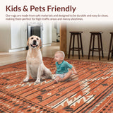 Ultra Soft Area Rug, Non Slip, Stain Resistant, Washable Area Rugs for Living Room, Bedroom, Luxurious Earthy Solid Texture(Red)
