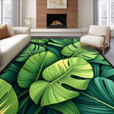 Ultra Soft Area Rug, Non Slip, Stain Resistant, Washable Area Rugs for Living Room, Bedroom, Rustic Tropical Plant Pattern(Green)