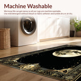 Ultra Soft Area Rug, Non Slip, Stain Resistant, Washable Area Rugs for Living Room, Bedroom, Enchanting Black and White Visuals(Gold)