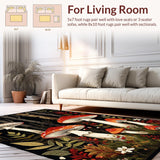 Ultra Soft Area Rug, Non Slip, Stain Resistant, Washable Area Rugs for Living Room, Bedroom, Nature-Inspired Rustic Decor(Red)