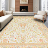 Ultra Soft Area Rug, Non Slip, Stain Resistant, Washable Area Rugs for Living Room, Bedroom, Chic Neutral Retro Aesthetic(Ivory)