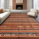 Ultra Soft Area Rug, Non Slip, Stain Resistant, Washable Area Rugs for Living Room, Bedroom, Chic Ogee Design in Earthy Shades(Brown)